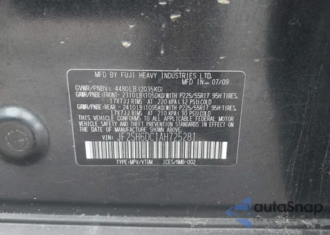 2010 Subaru Forester 2.5X Limited from USA, damaged, VIN JF2SH6DC1AH725281
